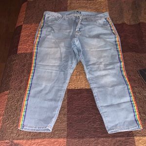 Light denim with rainbows on the sides